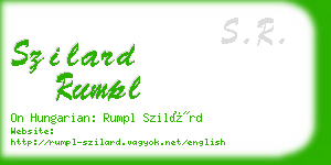 szilard rumpl business card